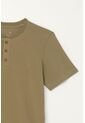 Camiseta Cuello Redondo Con Botones Verde Para Niño de Tennis