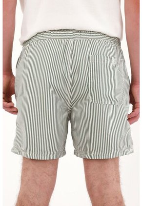 Tennis Pantaloneta Con Estampado De Rayas Verde Para Hombre