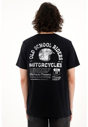 Tennis Camiseta Manga Corta Negra Para Hombre