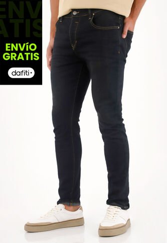Tennis Jean Skinny Tono Raw Azul Para Hombre Tennis