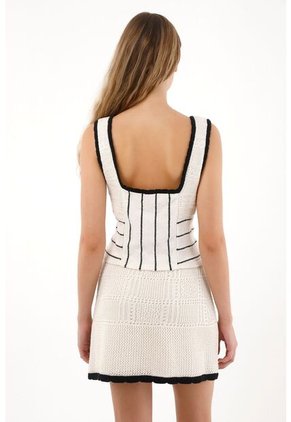 Tennis Camisa Tejida Manga Sisa Crudo Para Mujer