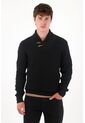 Tennis Buzo Tejido Cuello Alto Negro Para Hombre de Tennis