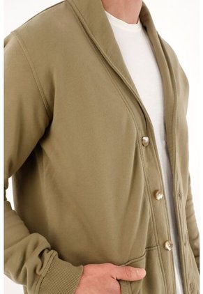 Tennis Buzo De Cuello Con Solapa Verde Para Hombre