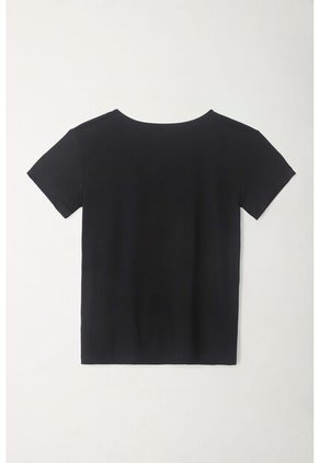 Tennis Camiseta Negra Cuello V Para Mujer