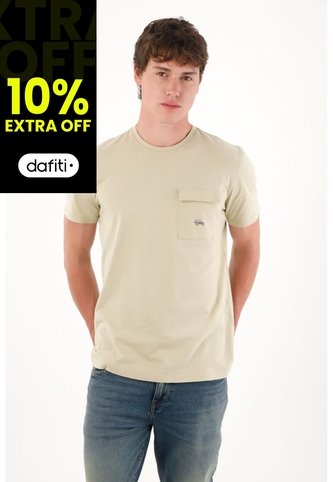 Camiseta Con Bolsillo De Tapa Café Para Hombre Tennis
