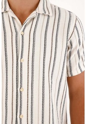 Tennis Camisa Manga Corta A Rayas Para Hombre