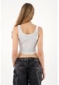 Tennis Camiseta Tipo Esqueleto En Rib Gris Para Mujer de Tennis