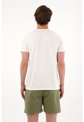 Tennis Camiseta En Tela Con Textura Cruda Para Hombre