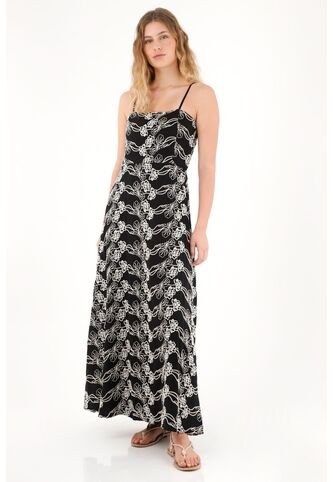 Tennis Vestido Largo Estampado Con Escote Recto Para Mujer Tennis