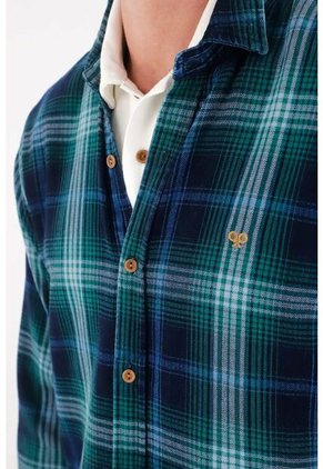 Tennis Camisa Tipo Leñadora A Cuadros Verde Para Hombre