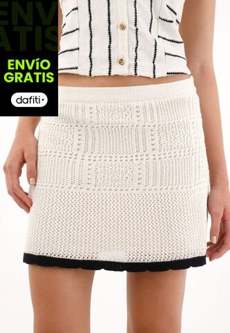 Tennis Falda Corta Con Ruedo En Contraste Para Mujer Tennis