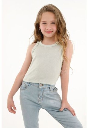 Camiseta Tipo Esqueleto Verde Para Niña