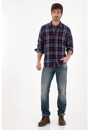 Tennis Camisa Tipo Leñadora Azul Para Hombre