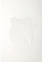 Tennis Camiseta Crop Manga Sisa Blanca De Silueta Amplia Para Mujer de Tennis