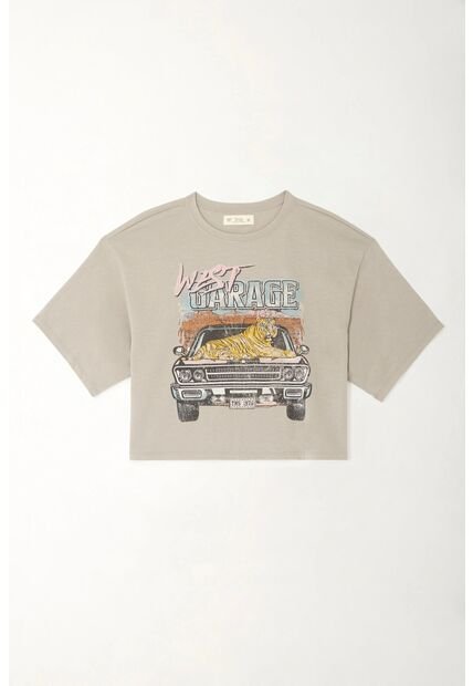 Tennis Camiseta Básica Manga Corta Gris Para Mujer