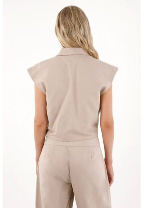 Tennis Chaleco Con Diseño Cruzado Café Para Mujer