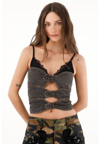 Tennis Camisa Strapless Azul Reversible Para Mujer Tennis