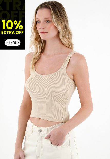 Camiseta Tejida Café Para Mujer