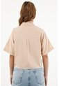 Camisa Café Con Ruedo Al Corte Para Mujer de Tennis