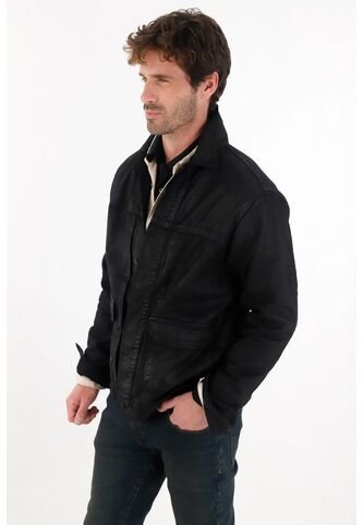 Tennis Chaqueta En Bull Denim Resinada Negra Para Hombre Tennis