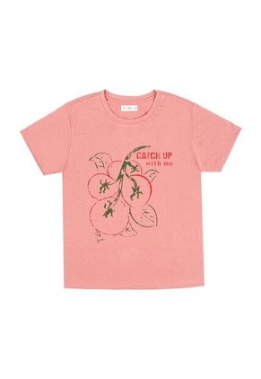 Camiseta Naranja Con Estampado Para Mujer