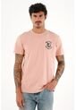 Camiseta Manga Corta Rosada Para Hombre de Tennis