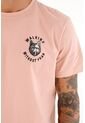 Camiseta Manga Corta Rosada Para Hombre de Tennis