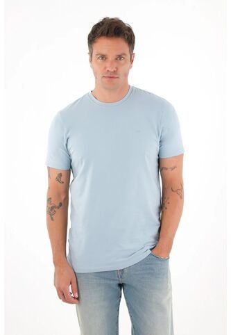 Tennis Camiseta Manga Corta Con Raqueta Estampada Azul Para Hombre Tennis