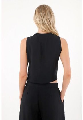 Tennis Chaleco En Tela Liviana Negro Para Mujer