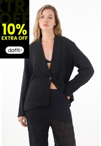 Tennis Abrigo Tipo Blazer Negro Para Mujer Tennis