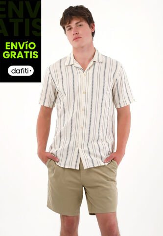 Bermuda Tipo Chino Con Bolsillos De Ribete Café Para Hombre Tennis