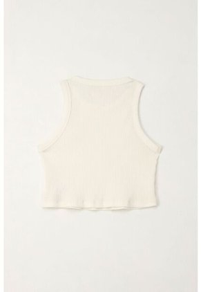 Camiseta Manga Sisa En Rib Crudo Para Niña