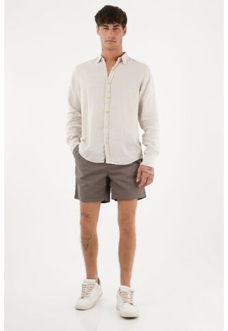 Tennis Camisa De 100% Lino Manga Larga Para Hombre Tennis