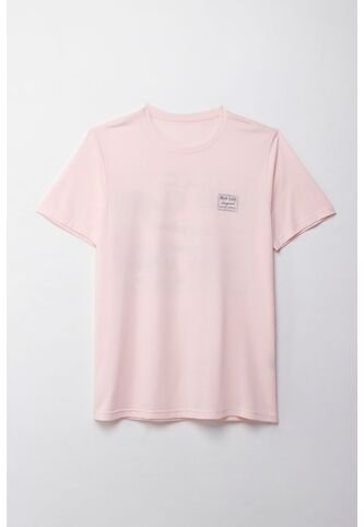 Camiseta Manga Corta Estampada Rosada Para Hombre Tennis