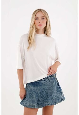 Tennis Camiseta Cuello Alto Crudo Para Mujer Tennis