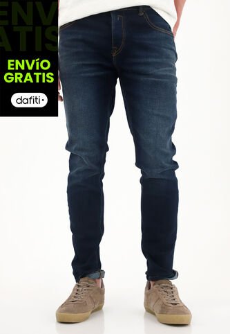 Tennis Jean Súper Skinny Cinco Bolsillos Azul Para Hombre Tennis