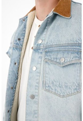 Tennis Chaqueta Trucker Con Cuello Corduroy Para Hombre