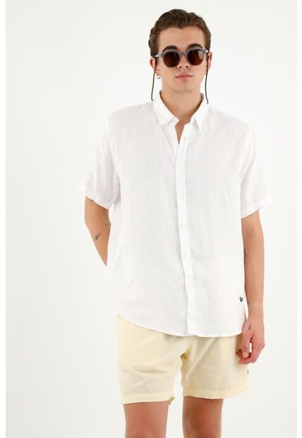 Bermuda Amarilla Con Mini Banana Bordada Para Hombre