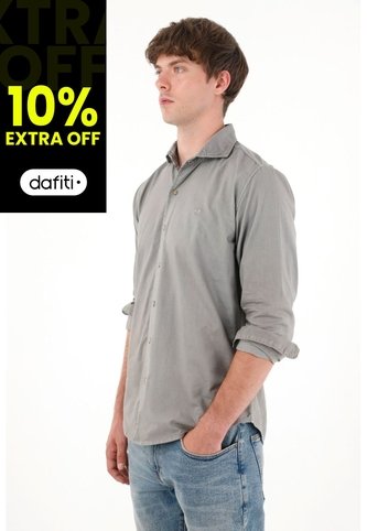 Tennis Camisa Manga Larga Gris De Silueta Ajustada Para Hombre Tennis