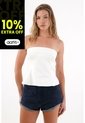 Tennis Camisa Strapless De Silueta A Crudo Para Mujer de Tennis