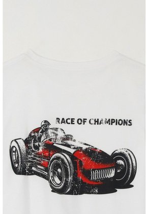 Camiseta Básica Con Estampado Blanca Para Niño