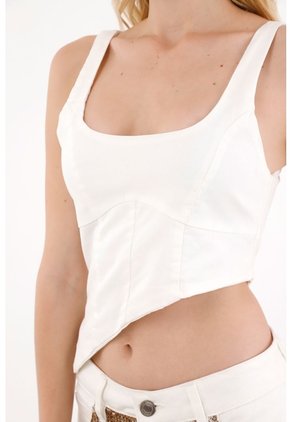 Camisa Tipo Crop Crudo Para Mujer