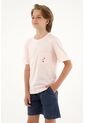 Camiseta Rosada Con Bordado Y Bolsillo Para Niño de Tennis