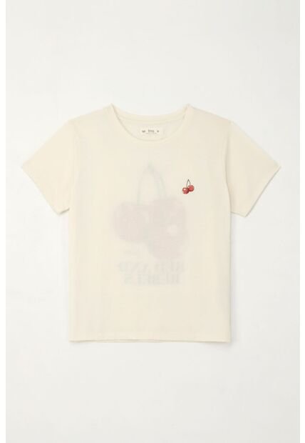 Tennis Camiseta Básica Manga Corta Crudo Para Mujer