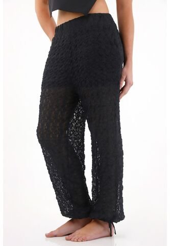 Tennis Pantalón Jogger Con Tiras Que Anudan Negro Para Mujer Tennis