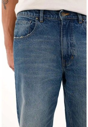 Tennis Jean Loose Tiro Medio Azul Para Hombre