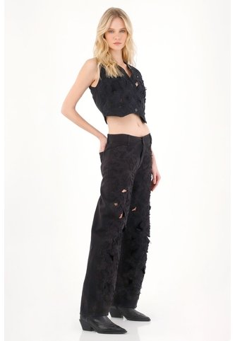 Tennis Pantalón De Tiro Alto Negro Para Mujer Tennis