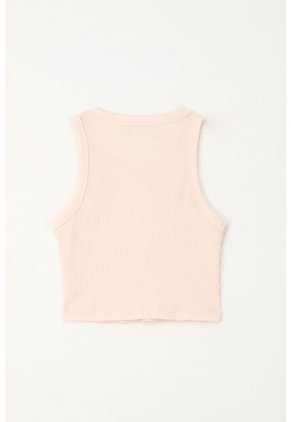 Camiseta Manga Sisa En Rib Rosado Para Niña