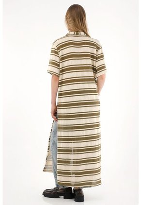 Cover Up Largo De Diseño A Rayas Para Mujer