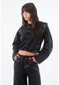 Tennis Camisa Para Mujer En Algodón Negro Lavado Relajado Con Hombros Marcados de Tennis